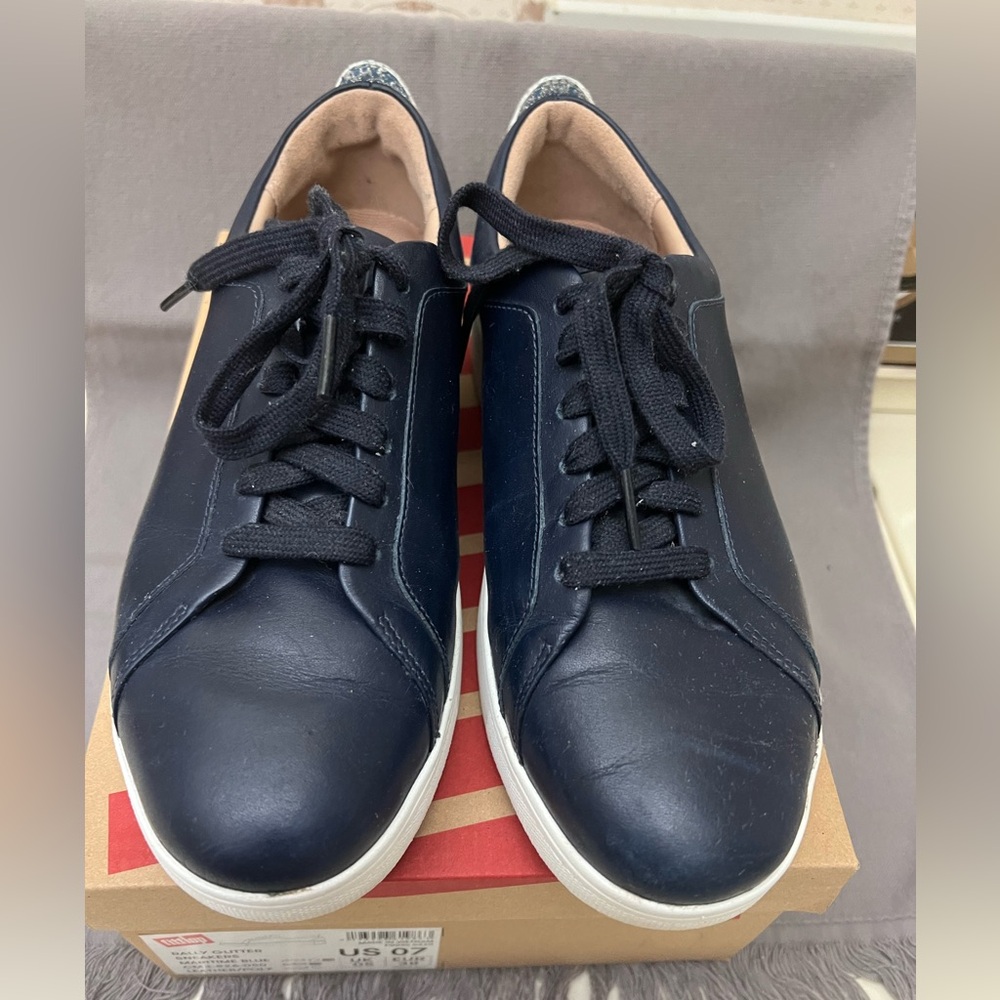 Fit Flop RALLY GLITTER Sneakers Maritime Blue size 9 EUC Only worn 2 Times